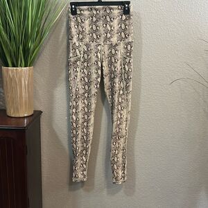 B1/1 Sweat & Milk full length, snake skin print leggings with side pockets, size